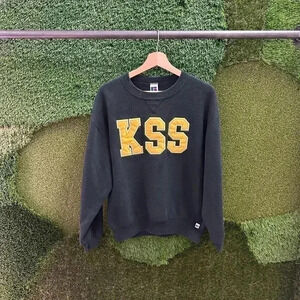 Vintage Russell Athletic KSS Spellout Black Crewneck  Medium